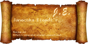 Janecska Elemér névjegykártya